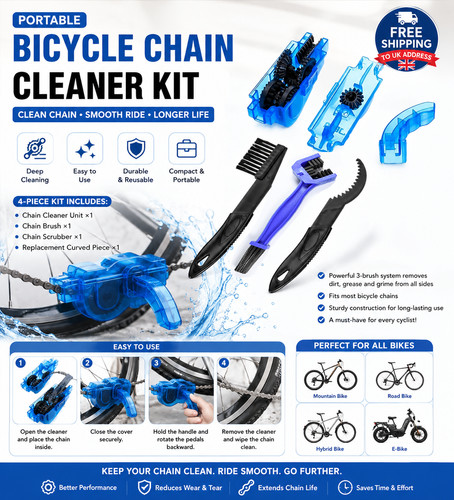 Portable bicycle chain - chain, cleaner